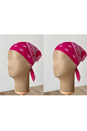 %100 Pamuklu Klasik Desen Unisex 2li Bandana Seti Renkli Bandana Etnik Desenli A Kalite Bandana
