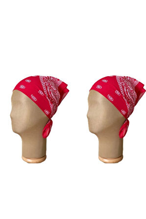 %100 Pamuklu Klasik Desen Unisex 2li Bandana Seti Renkli Bandana Etnik Desenli A Kalite Bandana
