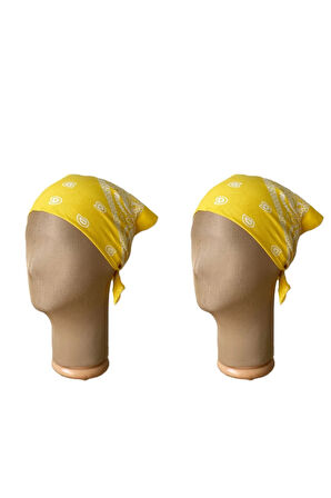 %100 Pamuklu Klasik Desen Unisex 2li Bandana Seti Renkli Bandana Etnik Desenli A Kalite Bandana