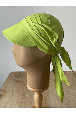 Safari Kadın Şapkası , Bağlamalı Eşarplı Şapka Plaj Şapkası Siperli Bandana Şapka