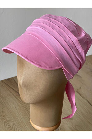 Safari Kadın Şapkası , Bağlamalı Eşarplı Şapka Plaj Şapkası Siperli Bandana Şapka