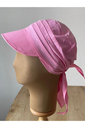 Safari Kadın Şapkası , Bağlamalı Eşarplı Şapka Plaj Şapkası Siperli Bandana Şapka