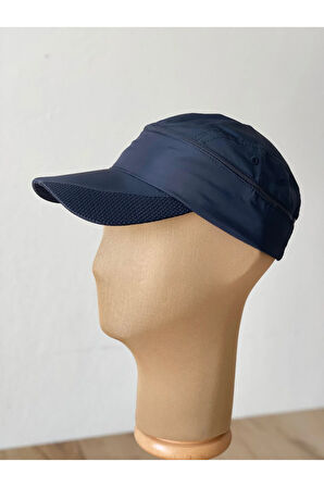 Üstü Açılır Fermuarlı ( Arka Kısmı Ayarlanbilir )Sporcu Koşu Tenis Şapkası Vizör Şapka (Siyah Renk)