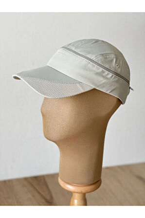 Üstü Açılır Fermuarlı ( Arka Kısmı Ayarlanbilir )Sporcu Koşu Tenis Şapkası Vizör Şapka