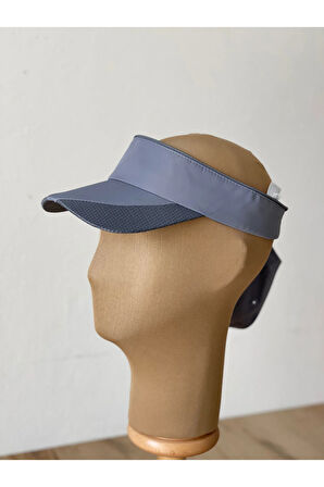 Üstü Açılır Fermuarlı ( Arka Kısmı Ayarlanbilir )Sporcu Koşu Tenis Şapkası Vizör Şapka