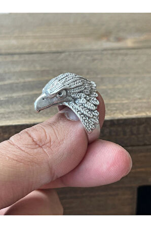 Ayarlanabilir Ölçü 925 Ayar Gümüş Kaplama Kartal Başı Tasarım Yüzük