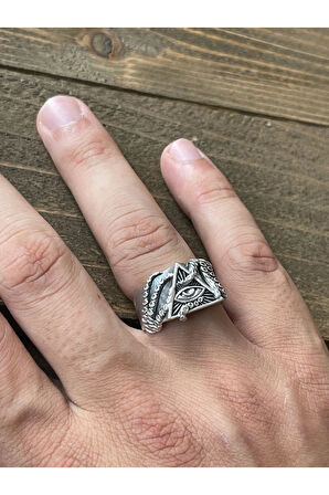 Ayarlanabilir Ölçü 925 Ayar Gümüş Kaplama Göz İşlemeli Tasarım Yüzük