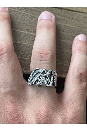 Ayarlanabilir Ölçü 925 Ayar Gümüş Kaplama Göz İşlemeli Tasarım Yüzük