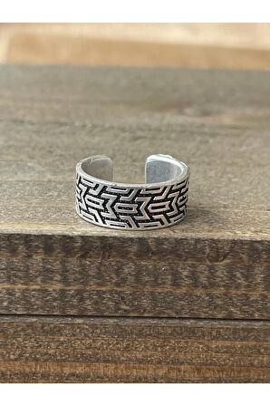 Ayarlanabilir Ölçü 925 Ayar Gümüş Kaplama Klasik Desen İşçilikli Tasarım Yüzük