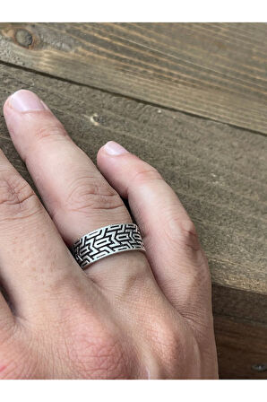 Ayarlanabilir Ölçü 925 Ayar Gümüş Kaplama Klasik Desen İşçilikli Tasarım Yüzük