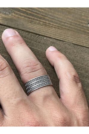 Ayarlanabilir Ölçü 925 Ayar Gümüş Kaplama Klasik Desen İşçilikli Tasarım Yüzük