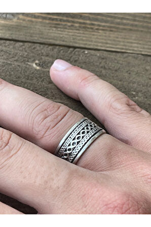 Ayarlanabilir Ölçü 925 Ayar Gümüş Kaplama Klasik Desen İşçilikli Tasarım Yüzük
