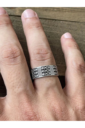 Ayarlanabilir Ölçü 925 Ayar Gümüş Kaplama Klasik Desen İşçilikli Tasarım Yüzük