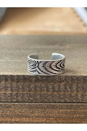 Ayarlanabilir Ölçü 925 Ayar Gümüş Kaplama Klasik Desen İşçilikli Tasarım Yüzük