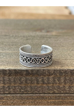 Ayarlanabilir Ölçü 925 Ayar Gümüş Kaplama Klasik Desen İşçilikli Tasarım Yüzük