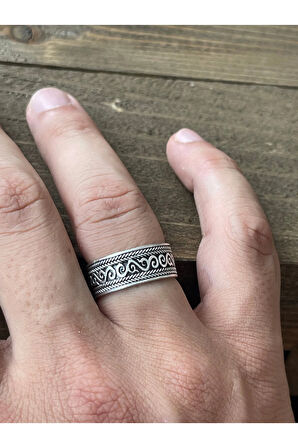 Ayarlanabilir Ölçü 925 Ayar Gümüş Kaplama Klasik Desen İşçilikli Tasarım Yüzük