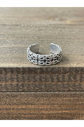 Ayarlanabilir Ölçü 925 Ayar Gümüş Kaplama Klasik Desen İşçilikli Tasarım Yüzük