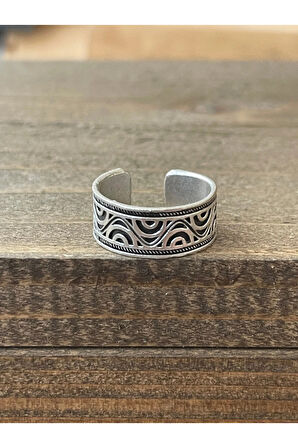 Ayarlanabilir Ölçü 925 Ayar Gümüş Kaplama Klasik Desen İşçilikli Tasarım Yüzük