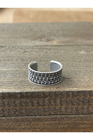 Ayarlanabilir Ölçü 925 Ayar Gümüş Kaplama Klasik Desen İşçilikli Tasarım Yüzük