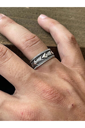 Ayarlanabilir Ölçü 925 Ayar Gümüş Kaplama Klasik Desen İşçilikli Tasarım Yüzük