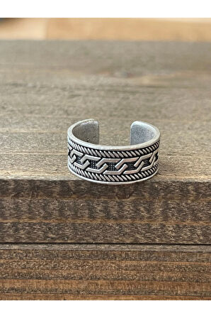 Ayarlanabilir Ölçü 925 Ayar Gümüş Kaplama Klasik Desen İşçilikli Tasarım Yüzük