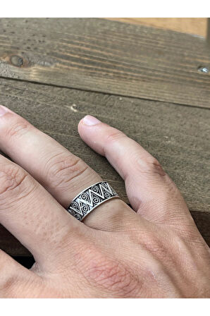 Ayarlanabilir Ölçü 925 Ayar Gümüş Kaplama Klasik Desen İşçilikli Tasarım Yüzük