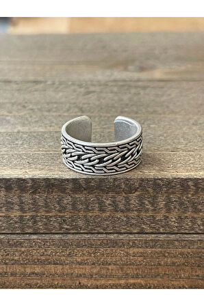 Ayarlanabilir Ölçü 925 Ayar Gümüş Kaplama Klasik Desen İşçilikli Tasarım Yüzük