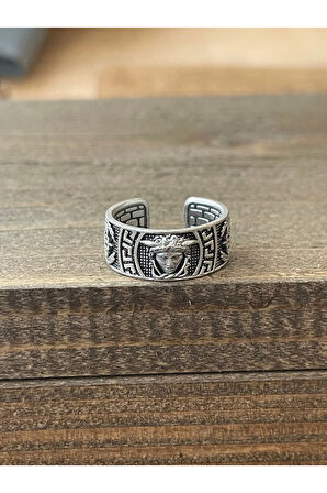 Ayarlanabilir Ölçü 925 Ayar Gümüş Kaplama Klasik Desen İşçilikli Tasarım Yüzük