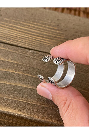 Ayarlanabilir Ölçü 925 Ayar Gümüş Kaplama İşçilikli 2li Yüzük Set