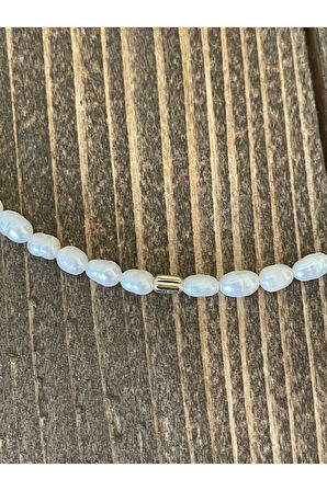 14 Ayar Altın Burgu Detaylı Doğal İncili Zarif Altın Kolye