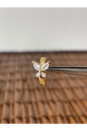 316 L Cerrahi Çelik Kelebek Modeli Klips Göbek Piercingi