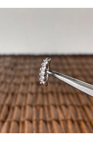 316 L Cerrahi Çelik Pırlanta Modeli Beş Taş Göbek Piercingi