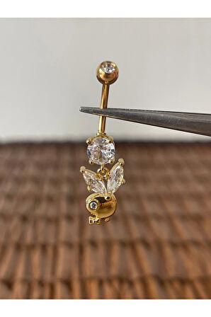 316 L Cerrahi Çelik Playboy Göbek Piercingi