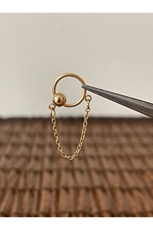 316 L Cerrahi Çelik Top Zincirli Halka Kıkırdak Helix Tragus Piercingi