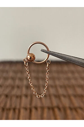 316 L Cerrahi Çelik Top Zincirli Halka Kıkırdak Helix Tragus Piercingi