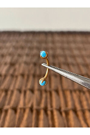 316 L Cerrahi Çelik Doğal Taşlı Kaş Kulak Snug Helix Kıkırdak Daith Conch Rook Tragus Piercing