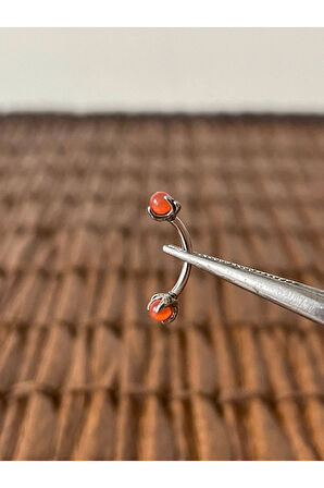 319 L Cerrahi Çelik Doğal Taşlı Kaş Kulak Snug Helix Kıkırdak Daith Conch Rook Tragus Piercing