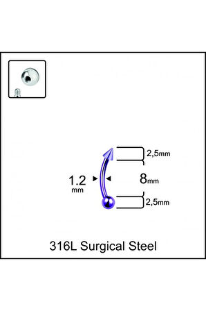 316 L Cerrahi Çelik Kaş Kulak Snug Helik Kıkırdan Daith Conch Rokk Tragus Piercing