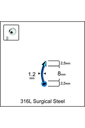 316 L Cerrahi Çelik Kaş Kulak Snug Helik Kıkırdan Daith Conch Rokk Tragus Piercing