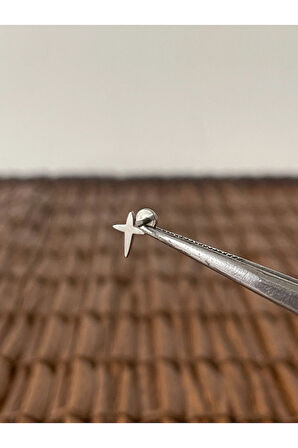 316 L Cerrahi Çelik Kuzey Yıldızı Dudak Helix Tragus Kıkırdak Conch Piercing