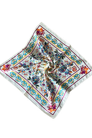 Saten Bandana Saten Fular Saten Çanta Aksesuarı Özel Desen Bandana 45X50 Cm