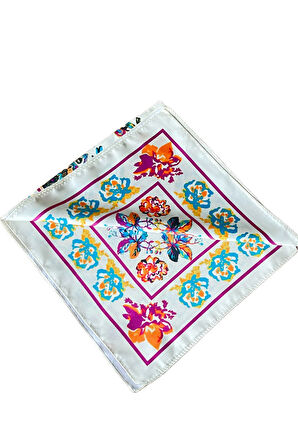Saten Bandana Saten Fular Saten Çanta Aksesuarı Özel Desen Bandana 45X50 Cm