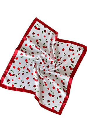 2 Li Saten Bandana Seti Saten Fular Saten Çanta Aksesuarı Özel Desen Bandana 45X50 Cm