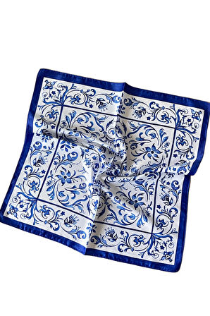 2 Li Saten Bandana Seti Saten Fular Saten Çanta Aksesuarı Özel Desen Bandana 45X50 Cm