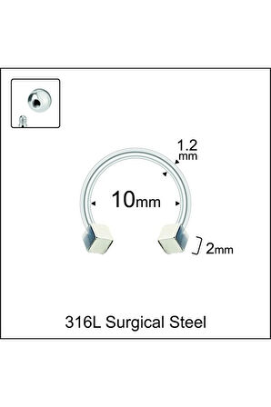 316 L Cerrahi Çelik Kıkırdak Helix Tragus Piercingi