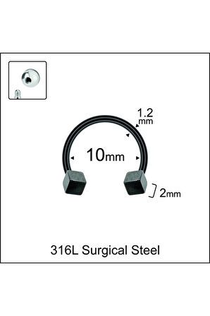 316 L Cerrahi Çelik Kıkırdak Helix Tragus Piercingi
