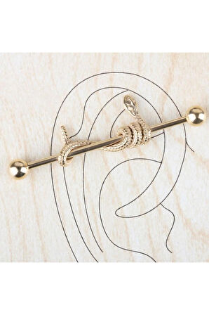 316 L Cerrahi Çelik Yılan Modeli Köprü Piercing