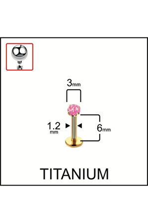 Yüksek Kalite Titanyum Titanium Opal Taşlı Kıkırdak Helix Tragus Titanyum Piercingi