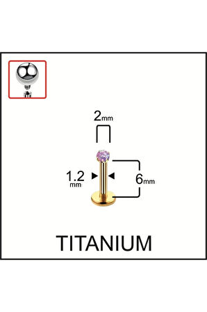 Yüksek Kalite Titanyum Titanium Opal Taşlı Kıkırdak Helix Tragus Titanyum Piercingi