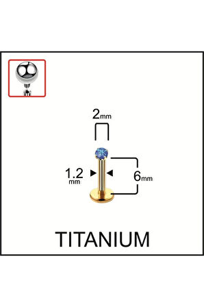 Yüksek Kalite Titanyum Titanium Opal Taşlı Kıkırdak Helix Tragus Titanyum Piercingi